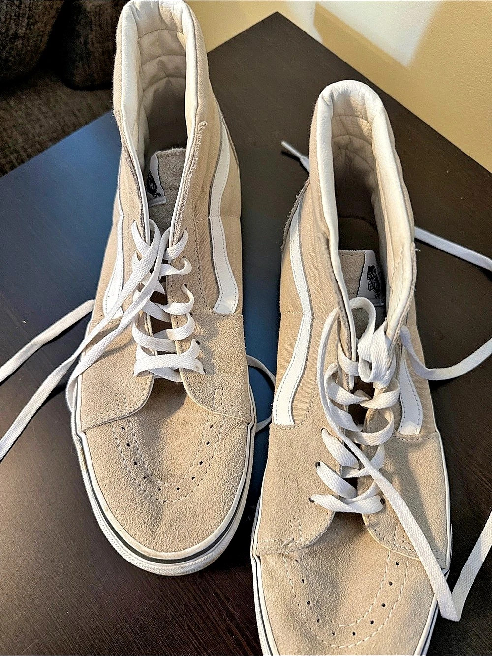 Vans Sk8-Hi Pig Suede - Oatmeal High-Top Sneakers